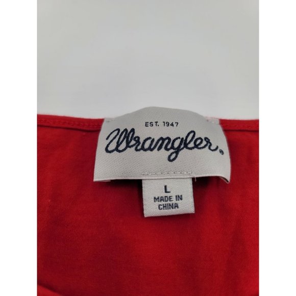 Wrangler Womens Blouse Red Bell L - Picture 3 of 3